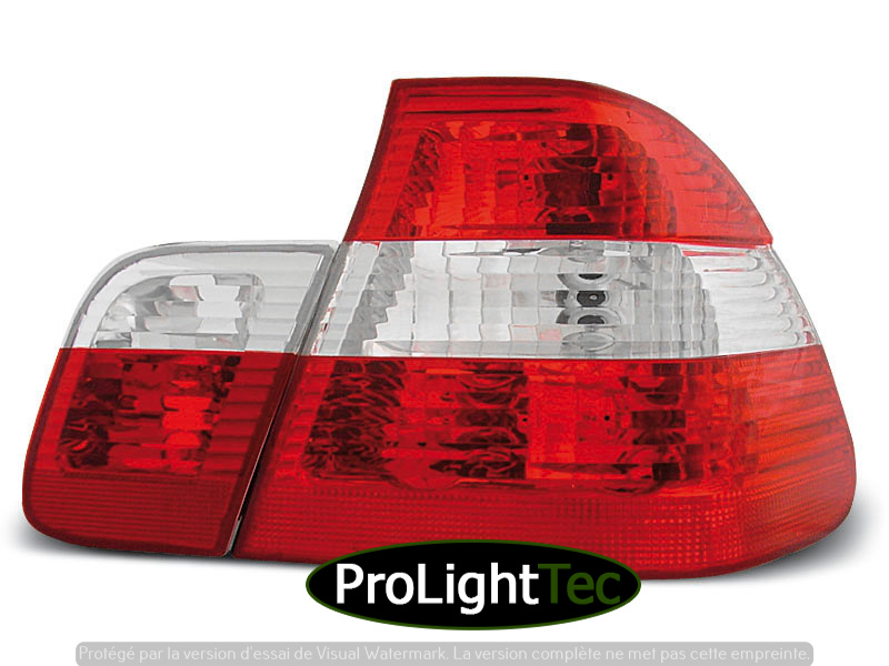 FEUX ARRIERE TAIL LIGHTS RED WHITE fits BMW E46 05.98-08.01 SEDAN (la paire) [eclcdt_tec_LTBM16]
